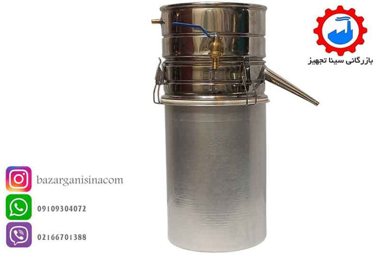 عکس اصلی دستگاه عرق گیری یا گلاب گیری 10 لیتری لوله کوتاه