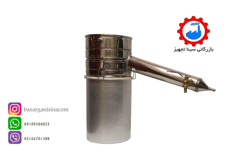 دستگاه عرقگیر یا گلابگیر 10 لیتری لوله بلند عکس اصلی