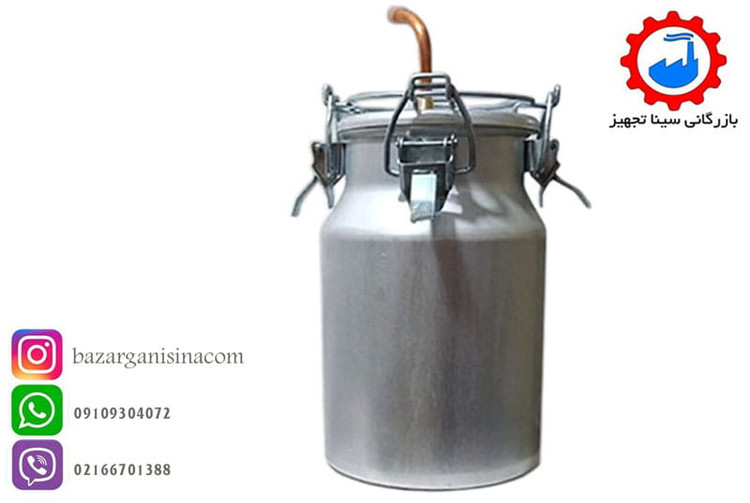 دیگ آلومینیومی تقطیر جهت عرق گیری یا گلاب گیری دارای 4 بست