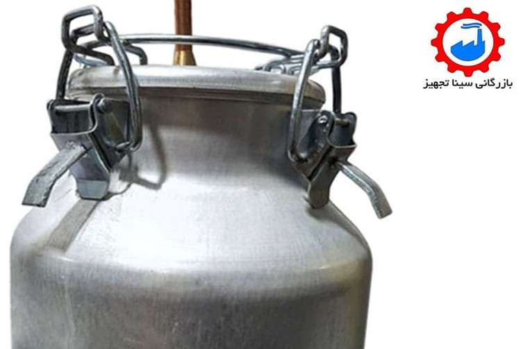دیگ دستگاه عرق گیری یا گلابگیر 15 لیتری جهت تقطیر دارای 4 بست فلزی