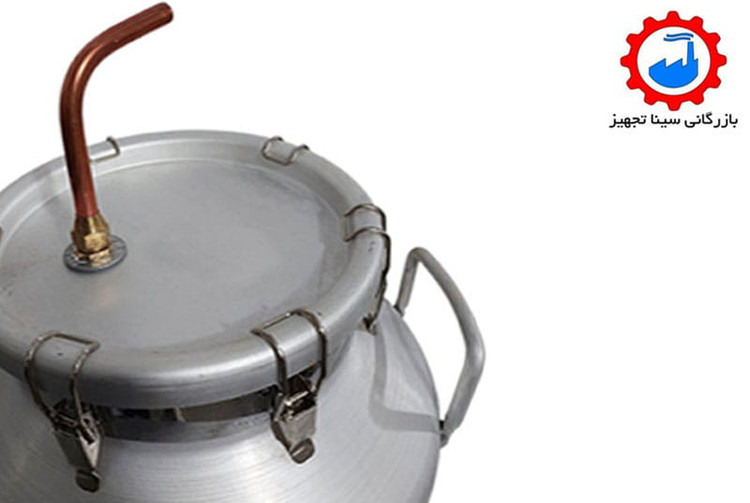 دیگ آلومینیومی 40 لیتری گلابگیر یا عرقگیر جهت تقطیر 4 بست دوبل