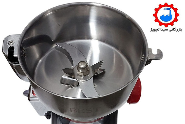 کاسه یا مخزن استیل به همراه تیغه ها و میکروسوئیچ آسیاب گهواره ای نیم کیلویی بست مدل BEST 500A