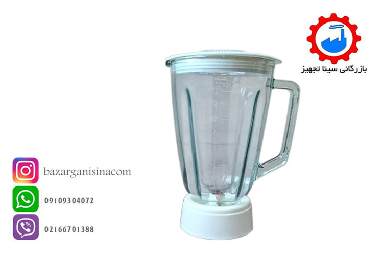 پارچ 1.5 لیتری مخصوص مخلوط کن حرفه ای و نیمه صنعتی سایان شیشه ای