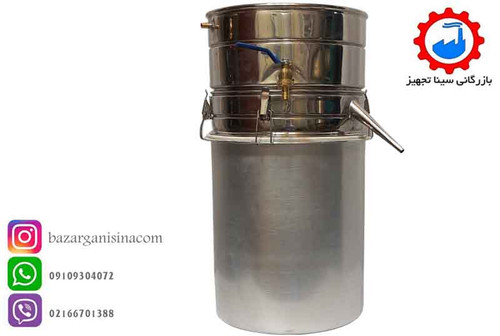 دستگاه عرق گیری یا گلاب گیری سایز 3 ( 30 لیتری اسمی ) لوله کوتاه