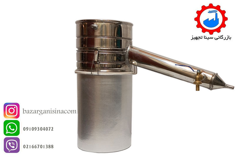 دستگاه عرق گیری یا گلاب گیری سایز 1 ( 10 لیتری اسمی ) لوله بلند
