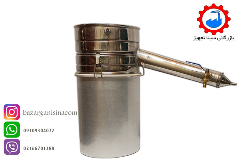 دستگاه عرق گیری یا گلاب گیری سایز 2 ( 20 لیتری اسمی ) لوله بلند