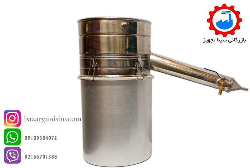 دستگاه عرق گیری یا گلاب گیری سایز 3 ( 30 لیتری اسمی ) لوله بلند