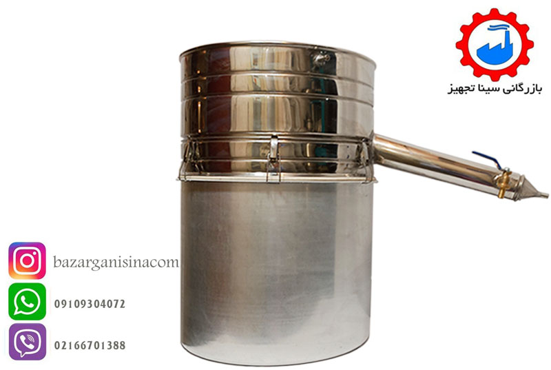 دستگاه عرق گیری یا گلاب گیری سایز 7 ( 120 لیتری اسمی ) لوله بلند