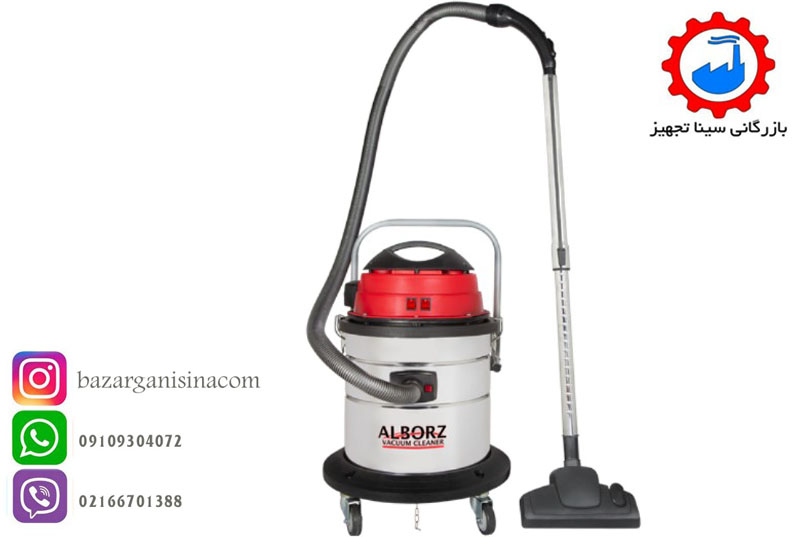 جاروبرقی صنعتی سطلی دو موتوره خاک با مخزن 45 لیتری البرز مدل V4000D