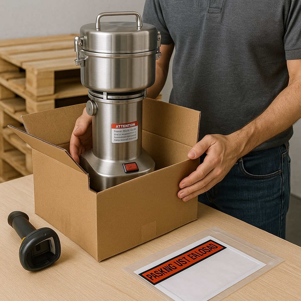 بسته‌بندی و آماده‌سازی آسیاب BEST برای ارسال با باربری