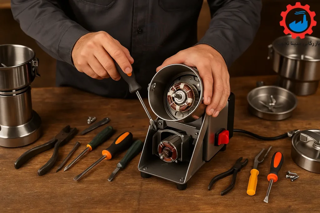 تعمیر و تعویض موتور آسیاب های عطاری و نشانه های سوختگی موتور